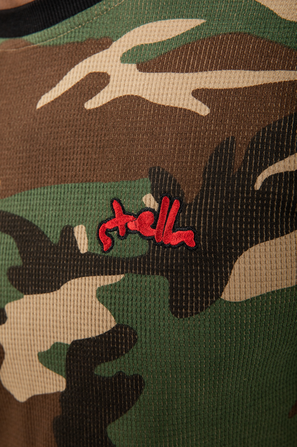 CARDINAL CAMO WAFFLE KNIT