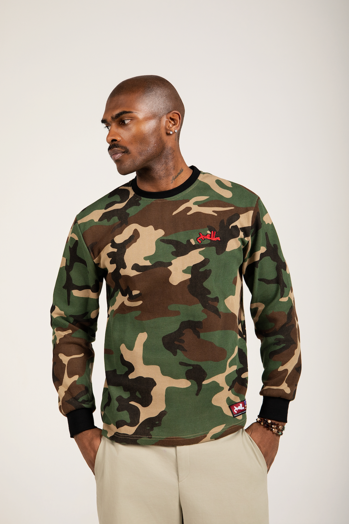 CARDINAL CAMO WAFFLE KNIT