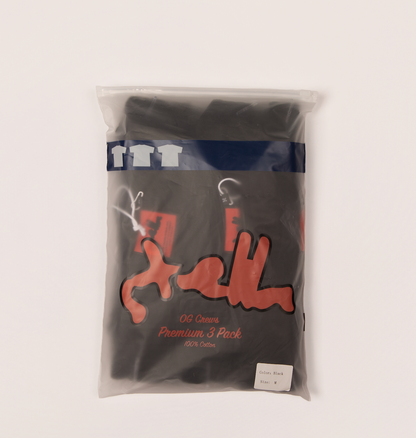 "OG" 3 PACK BLACK CREWNECK TEES